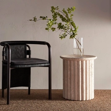 リビングルームの贅沢、石のサイドテーブル、丸い石のテーブルメーカー